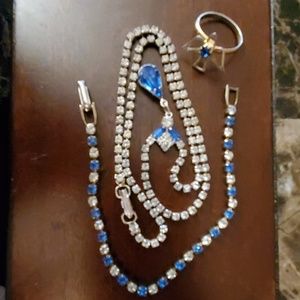 Choker drop necklace bracelet and ring